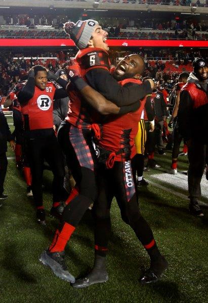 REDBLACKS CLINCH FIRST, BEAT HAMILTON 44-28