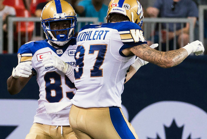 BLUE BOMBERS 24 ARGONAUTS 17