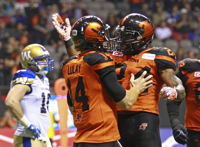 LIONS HANG ON FOR 45-42 WIN OVER BLUE BOMBERS